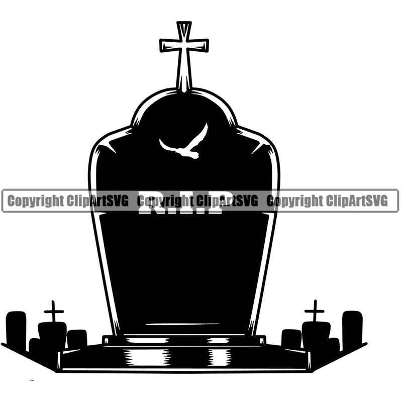Mortuary Tombstone Design Element Science Funeral Burial Service Die Pass Away Cremate Cremation Death Morgue Autopsy Dead Body Corpse Cadaver Health Horror Design Logo Clipart SVG