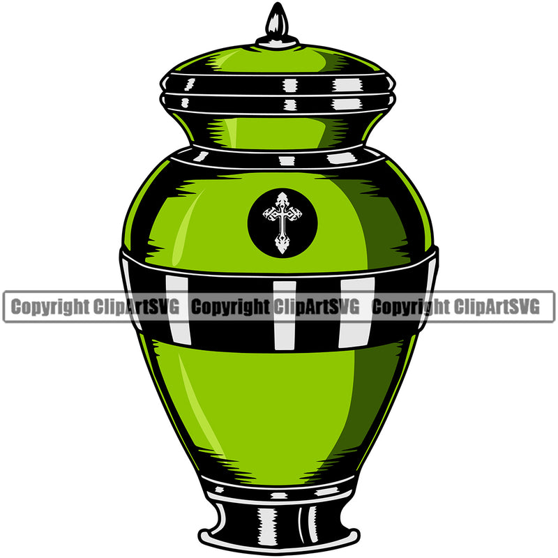 Mortuary Grn Color Design Element White Background Science Funeral Burial Service Die Pass Away Cremate Cremation Death Morgue Autopsy Dead Body Corpse Cadaver Health Horror Design Logo Clipart SVG