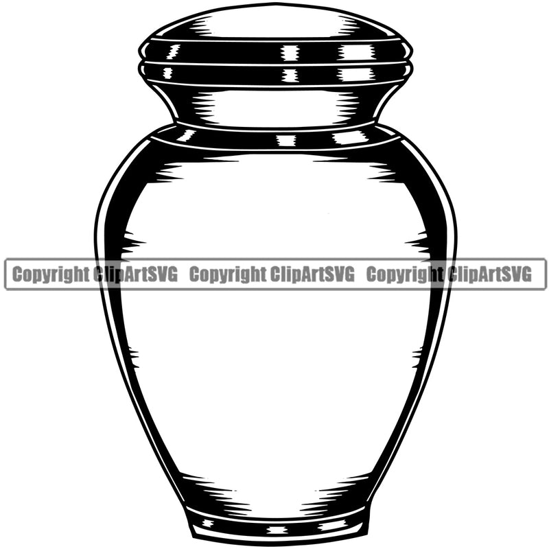 Mortuary Urn Cremation Jewelry Vector Design Element Science Funeral Burial Service Die Pass Away Cremate Cremation Death Morgue Autopsy Dead Body Corpse Cadaver Health Horror Logo Clipart SVG