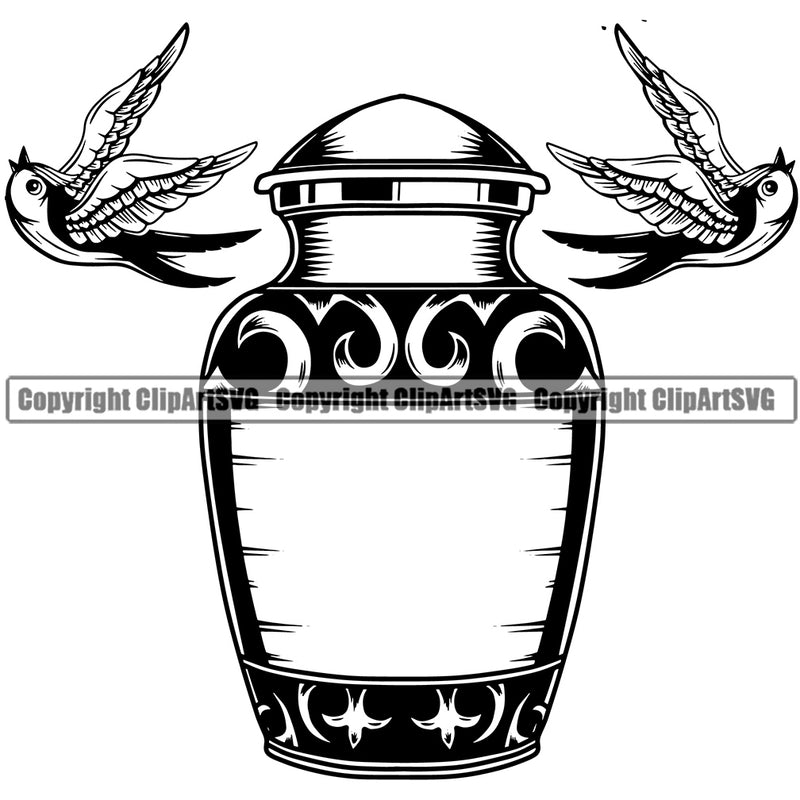 Human Dust Funeral Mortuary Urn Design Element Science Funeral Burial Service Die Pass Away Cremate Cremation Death Morgue Autopsy Dead Body Corpse Cadaver Health Horror Logo Clipart SVG