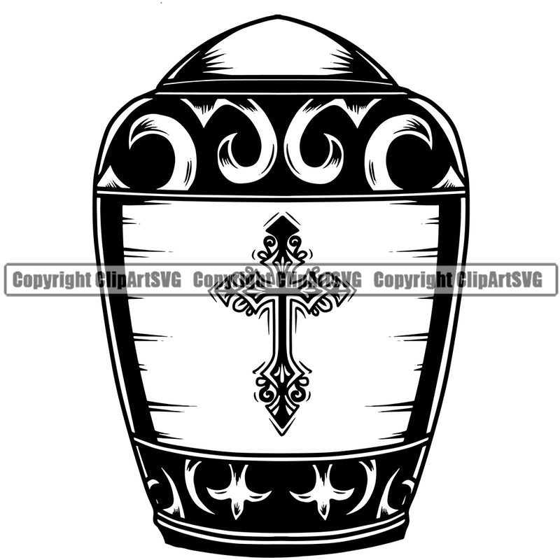 Human Dust Funeral Urn Vector Design Element Mortuary Science Funeral Burial Service Die Pass Away Cremate Cremation Death Morgue Autopsy Dead Body Corpse Cadaver Health Horror Design Logo Clipart SVG
