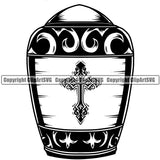 Human Dust Funeral Urn Vector Design Element Mortuary Science Funeral Burial Service Die Pass Away Cremate Cremation Death Morgue Autopsy Dead Body Corpse Cadaver Health Horror Design Logo Clipart SVG