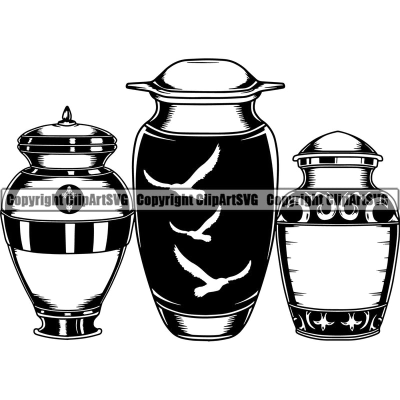 Mortuary Human Funeral Urn Vector Design Element Science Funeral Burial Service Die Autopsy Dead Body Corpse Cadaver Pass Away Cremate Cremation Death Morgue Health Horror Logo Clipart SVG