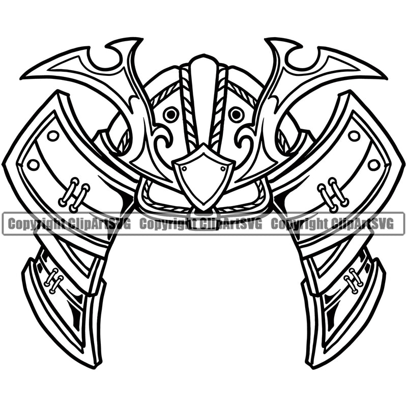 Black And White Ninja Samurai Hat Design Element Warrior Sword Japanese Katana Asian Culture Helmet Japan Traditional Mask Fighter Fantasy Head Demon Face Ninja Tattoo Art Logo Clipart SVG