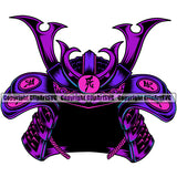 Ninja Samurai Helmet Color Design Element Warrior Sword Japanese Katana Asian White Background Culture Helmet Japan Traditional Mask Fighter Fantasy Head Demon Face Ninja Tattoo Art Logo Clipart SVG