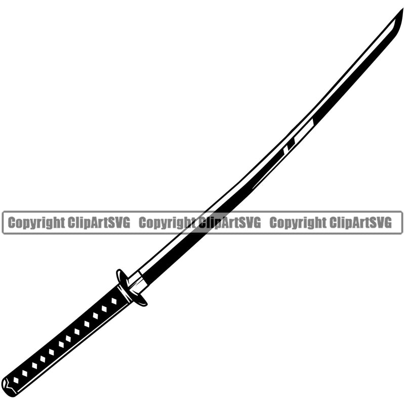 Ninja Samurai Katana Black And White Color Design Element Warrior Sword Japanese Katana Asian Culture Helmet Japan Traditional Mask Fighter Fantasy Head Demon Face Ninja Tattoo Art Logo Clipart SVG