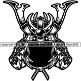 Black And White Samurai Ninja Woman Helmet Design Element Warrior Sword Japanese Katana Asian Culture Helmet Japan Traditional Mask Fighter Fantasy Head Demon Face Ninja Tattoo Art Logo Clipart SVG