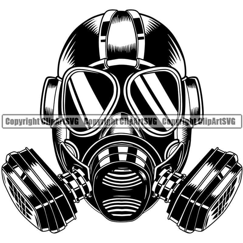 Black And White Painting Gas Mask Vector Design Element Renovation Paint House Home Improvement Wall Room Painter Repair Renovating Service Work Worker Painter DIY Art Logo Clipart SVG