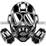 Black And White Painting Gas Mask Vector Design Element Renovation Paint House Home Improvement Wall Room Painter Repair Renovating Service Work Worker Painter DIY Art Logo Clipart SVG