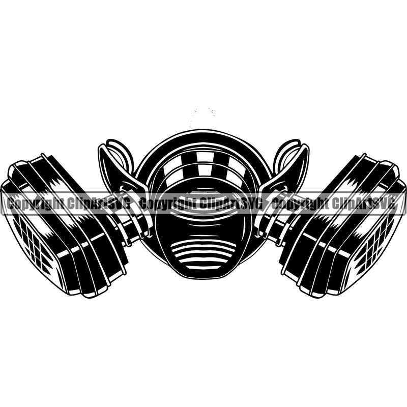 Painting Gas Mask Vector Design Element Black And White BW Renovation Paint House Home Improvement Wall Room Painter Repair Renovating Service Work Worker Painter DIY Art Logo Clipart SVG