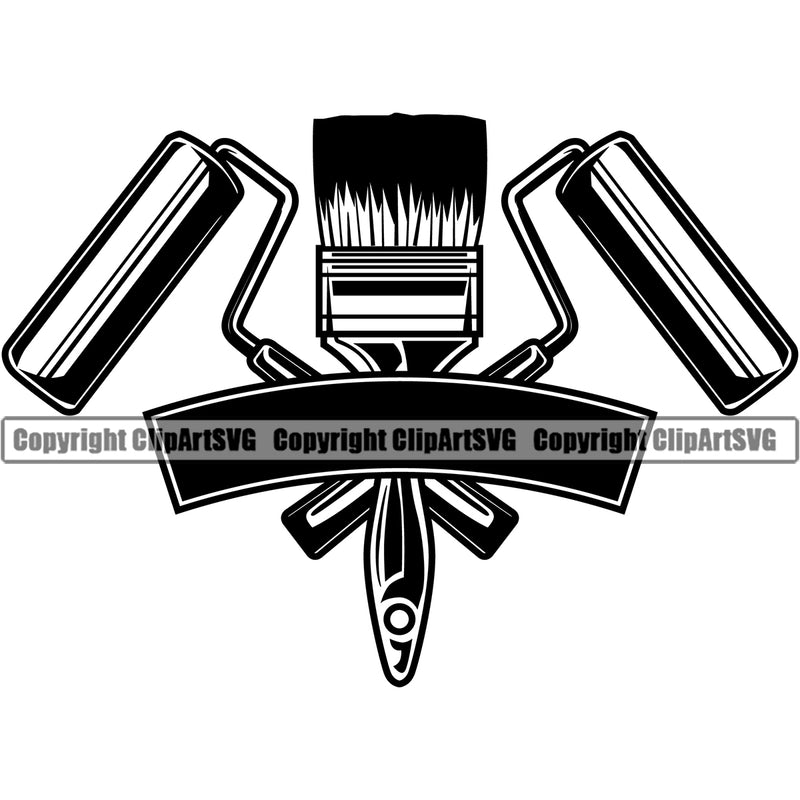 Painter Life Black Color Quote Painting Equipment Design Element Renovation Paint House Home Improvement Wall Room Painter Repair Renovating Service Work Worker Painter DIY Art Logo Clipart SVG