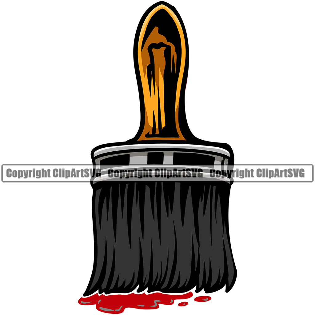 Painting Renovation Paint Brush Color Design Element House Home Improvement Wall Room Painter Repair White Background Renovating Service Work Worker Painter DIY Art Logo Clipart SVG