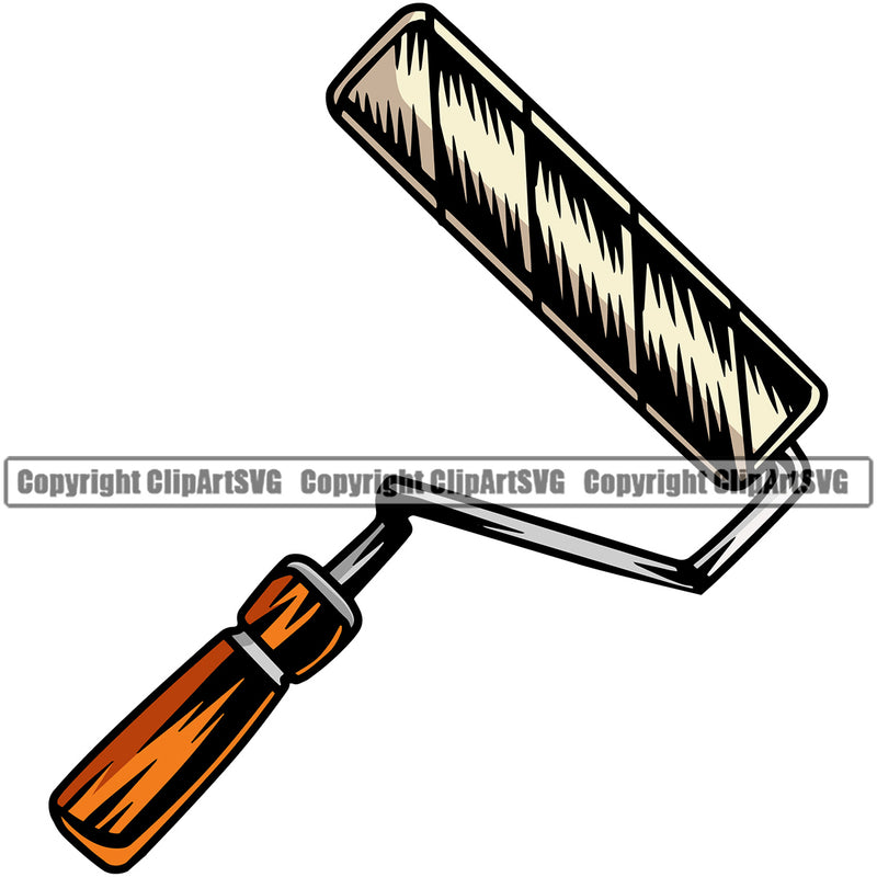 Painting Renovation Paint Roller Color Design Element White Background Roller Side Design House Home Improvement Wall Room Painter Repair Renovating Service Work Worker Painter DIY Art Logo Clipart SVG