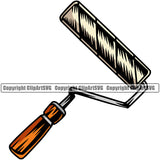 Painting Renovation Paint Roller Color Design Element White Background Roller Side Design House Home Improvement Wall Room Painter Repair Renovating Service Work Worker Painter DIY Art Logo Clipart SVG