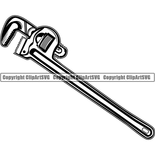 Pipe Wrench Vector Plumber Pipe Service Repair Plumbing Design Element Work Water Maintenance Bathroom Kitchen Professional Tool Repairman Handyman Equipment Drain House Clipart SVG