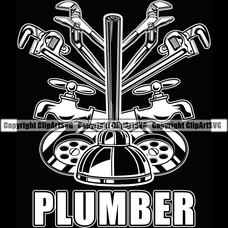 Plumber Quote Pipe Service Repair Plumbing Water Tap Black Background Design Element Work Kitchen Professional Tool Repairman Handyman Equipment Drain House Water Maintenance Bathroom Clipart SVG