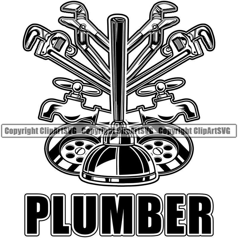Plumber Quote Pipe Service Repair Plumbing Water Set Vector Work Kitchen Professional Tool Repairman Design Element Handyman Equipment Drain House Water Maintenance Bathroom Clipart SVG