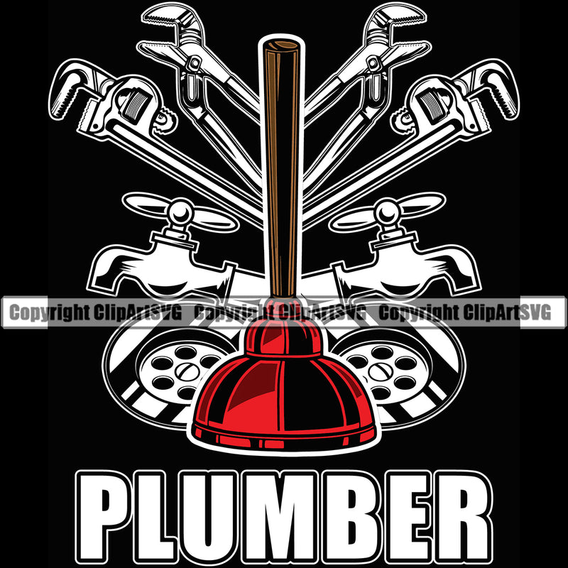 Plumber Quote Black Background Pipe Repair Service Tools Plumbing Work Water Maintenance Bathroom Kitchen Professional Tool Repairman Handyman Equipment Drain House Clipart SVG