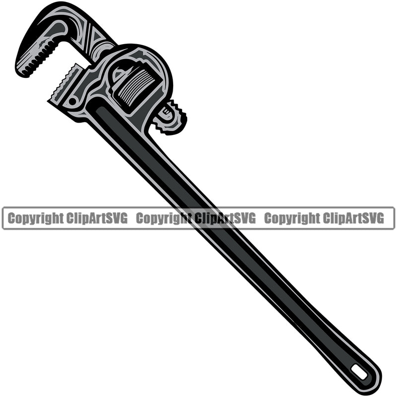 Plumber Pipe Wrench Repair Service Tool Plumbing Work Kitchen Professional Vector Repairman Handyman Design Element Equipment Drain House Water Maintenance Bathroom Clipart SVG