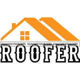 Roofer Quote Company Yellow Color Vector Design Element White Background Roofing Roofer Roof Home House Residential Construction Architecture Building Rooftop Work Repair Worker Builder Company Business Logo Clipart SVG