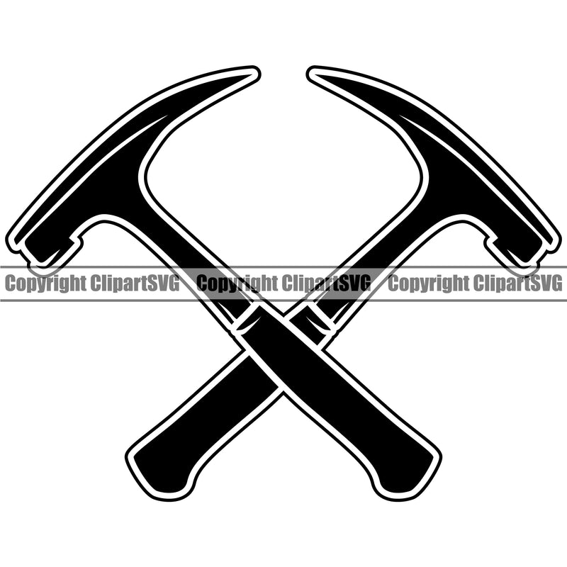Roofing Hammer Crossed White Background Vector Design Element Roofer Roof Home House Building Rooftop Work Repair Worker Builder Company Business Residential Construction Architecture Logo Clipart SVG