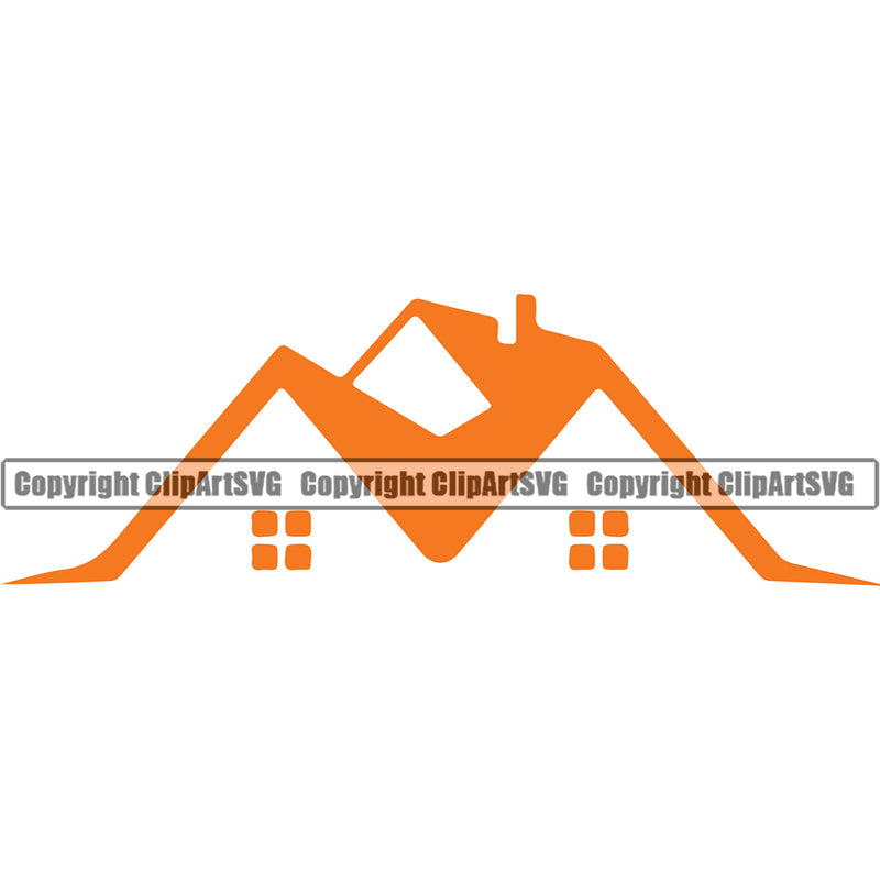 Roofing Roofer Roof Home Silhouette White Background Design Element House Residential Construction Architecture Building Rooftop Work Repair Worker Builder Company Business Logo Clipart SVG