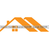 Roofing Roofer Roof Orange Color Home House Silhouette Vector Design Element Residential Construction Architecture Building Rooftop Work Repair Worker Builder Company Business Logo Clipart SVG