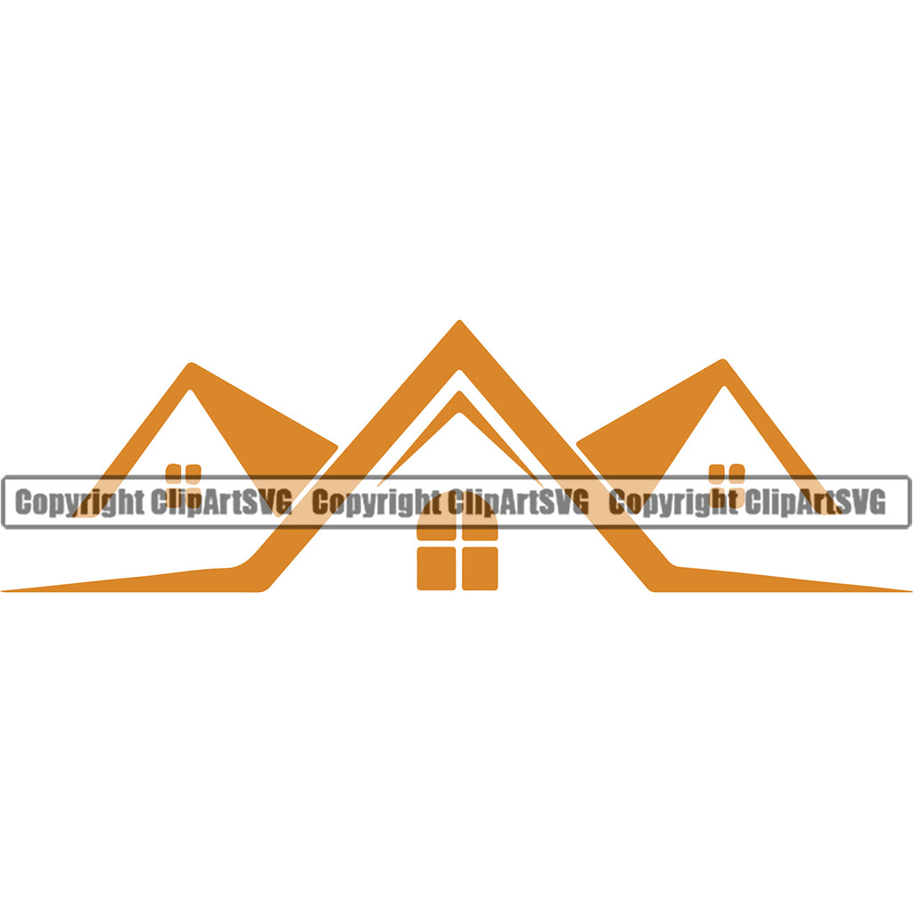 Roofing Roofer Roof Silhouette Orange Vector Design Element Home House Residential Construction Architecture Building Work Repair Worker Builder Company Business Logo Clipart SVG