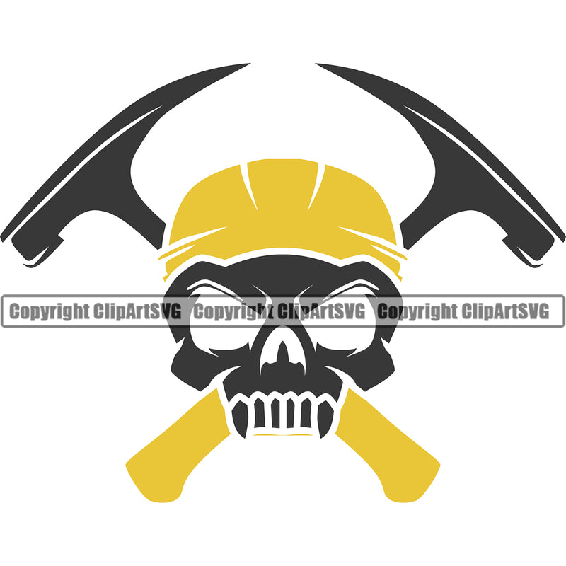 Skull Skeleton Color Head Crossed Hammer Vector Design Element White Background Roofing Roofer Roof Home House Residential Construction Architecture Building Rooftop Work Repair Worker Builder Company Business Logo Clipart SVG