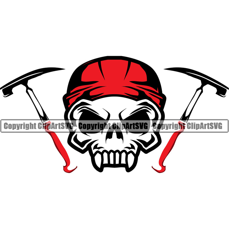 Roofing Roofer Roof Skull Skeleton Wearing Helmet Hammer Design Element Home House Residential Construction Architecture Building Rooftop Work Repair Worker Builder Company Business Logo Clipart SVG