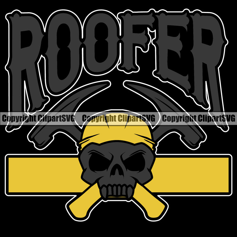 Roofer Quote Black Background Design Element Roofing Roofer Roof Home House Residential Construction Architecture Building Rooftop Work Repair Worker Builder Company Business Logo Clipart SVG