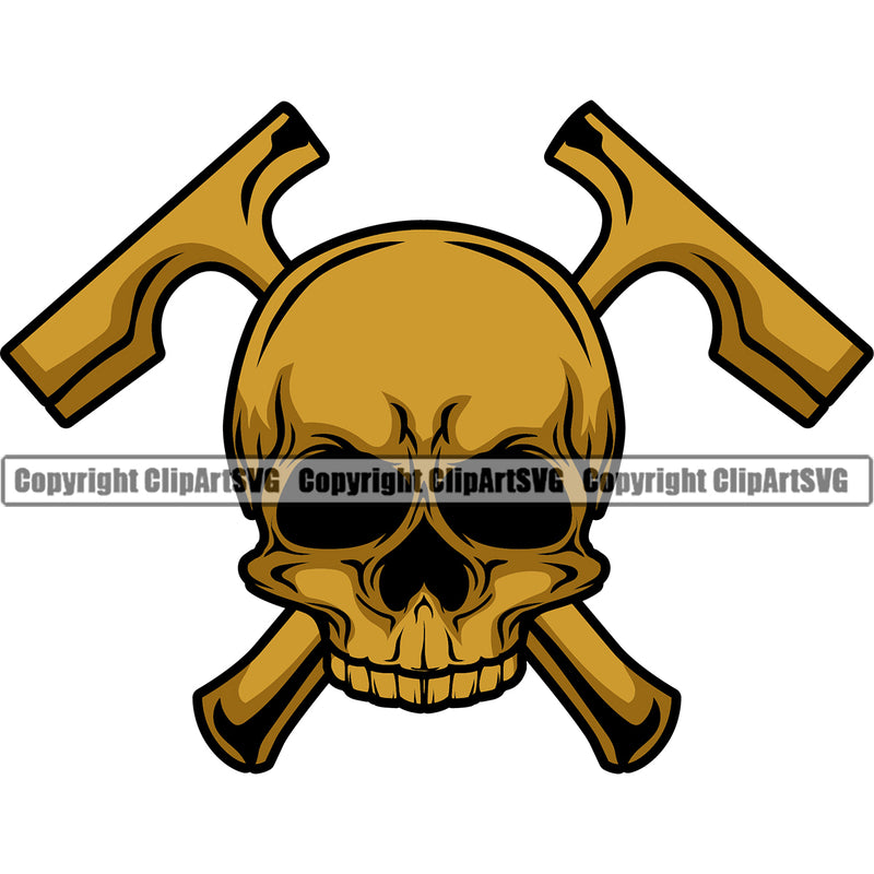 Roofing Roofer Roof Skull Skeleton Color Head Vector Design Element White Background Home House Residential Construction Architecture Building Rooftop Work Repair Worker Builder Company Business Logo Clipart SVG