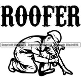 Roofer Quote White Background Vector Design Element Roofing Roofer Roof Home House Residential Construction Architecture Building Rooftop Work Repair Worker Builder Company Business Logo Clipart SVG