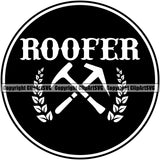 Roofer Quote Crossed Quote Vector Design Element Roofing Roofer Roof Building Rooftop Work Repair Worker Builder Company Home House Residential Construction Architecture Business Logo Clipart SVG