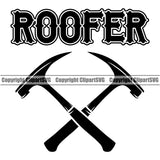 Roofer Crossed Hammer Vector Design Element Roofing Roofer Roof Home House Residential Construction Architecture Building Rooftop Work Repair Worker Builder Company Business Logo Clipart SVG