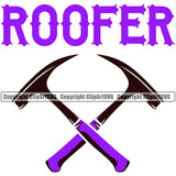Roofer Color Quote Roofing Roofer Roof Crossed Hammer Vector Design Element Home House Residential Construction Architecture Building Rooftop Work Repair Worker Builder Company Business Logo Clipart SVG
