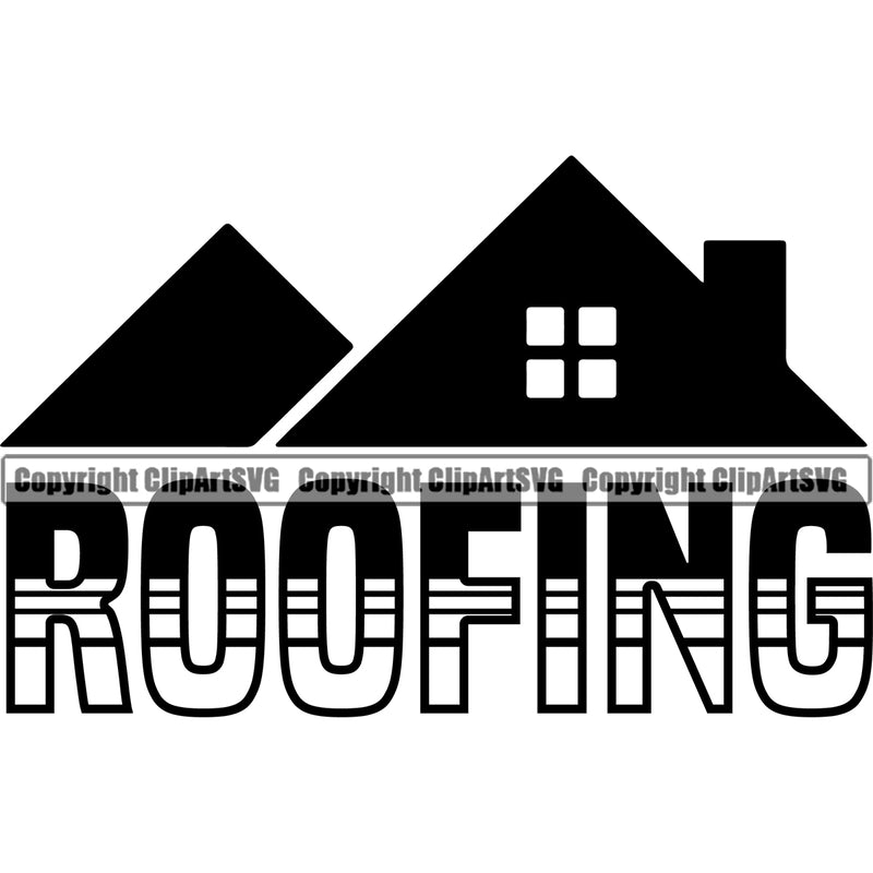 Roofing Quote Color Vector Design Element Roofer Roof Home House Residential Construction Architecture Building Rooftop Work Repair Worker Builder Company Business Logo Clipart SVG