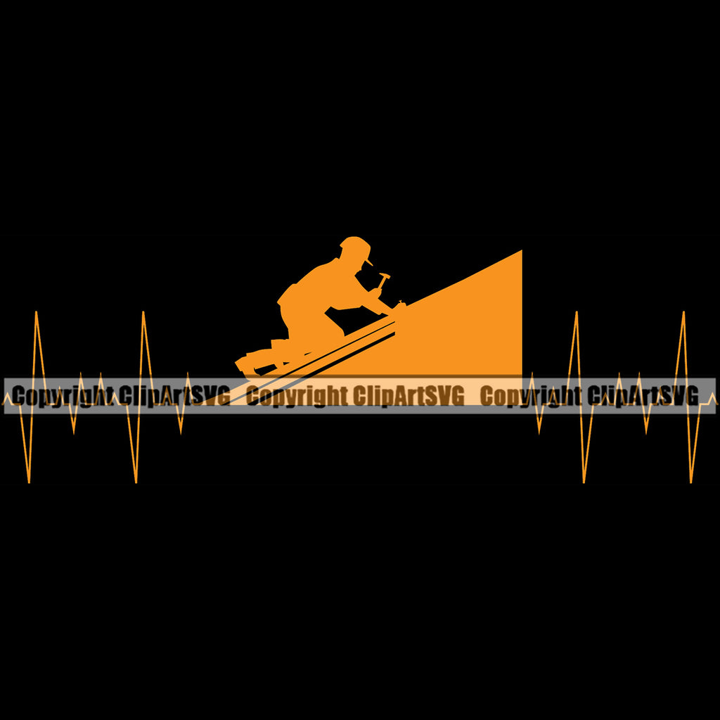 Have No Fear The Roofer Is Here Silhouette Black Background Design Element Roofing Roofer Roof Home House Residential Construction Architecture Building Rooftop Work Repair Worker Builder Company Business Logo Clipart SVG