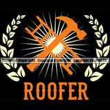 Roofer Color Quote Hammer Black Background Design Element Roofing Roofer Roof Home House Residential Construction Architecture Building Rooftop Work Repair Worker Builder Company Business Logo Clipart SVG