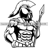 Spartan Battle Helmet Spear Black Warrior Sign Sword Fight Viking Barbarian Medieval War Fighter Mascots Sports Team School Mascot Game Fantasy eSport Animal Emblem Badge Logo Symbol Clipart SVG