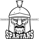 Spartans Battle Helmet Spartan Beard Mustache Warrior Sign Fight Viking Barbarian Medieval War Fighter Mascots Sports Team School Mascot Game Fantasy eSport Animal Emblem Badge Logo Symbol Clipart SVG