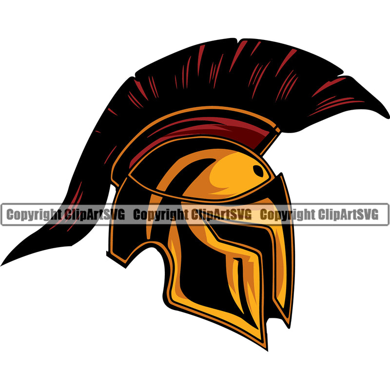 Battle Helmet Sideview Spartan Red Skin Warrior Sign Fight Viking Barbarian Medieval War Fighter Mascots Sports Team School Mascot Game Fantasy eSport Animal Emblem Badge Logo Symbol Clipart SVG