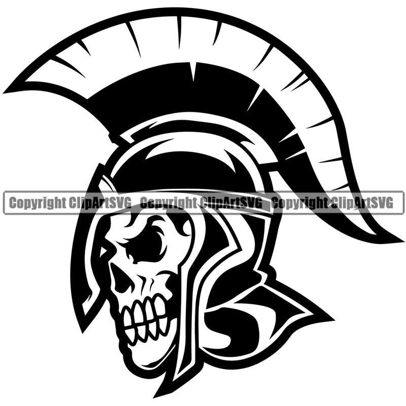 Battle Helmet Sideview Skeleton Warrior Sign Fight Viking Barbarian Medieval War Fighter Mascots Sports Team School Mascot Game Fantasy eSport Animal Emblem Badge Logo Symbol Clipart SVG