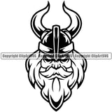 Mascot Ancient Beard Mustache Viking Helmet Military Soldier Warrior Battle Fight Horns Medieval Fighter War Mascots Sports Team School Mascot Game Fantasy eSport Animal Emblem Badge Logo Symbol Clipart SVG