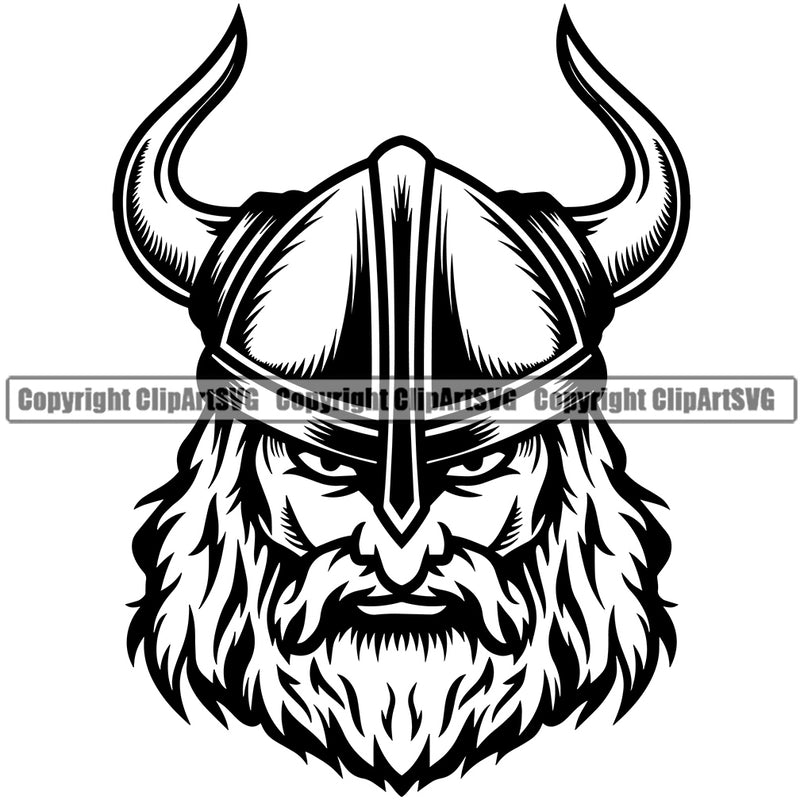 Viking Beard Mustache Vikings Mascot Ancient Viking Horns Helmet Horned Military Soldier Warrior Battle Fight Horns Medieval Fighter War Mascots Sports Team School Mascot Game Fantasy eSport Animal Emblem Badge Logo Symbol Clipart SVG