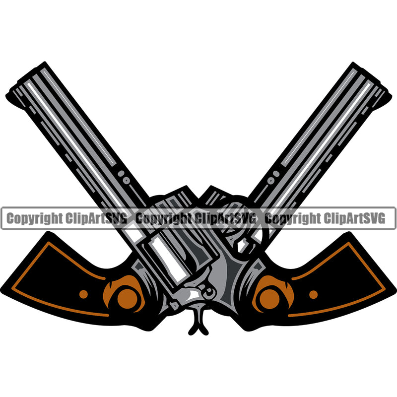 Cowboy Western Texas Vintage American Country Rodeo People Cowboy Guns Crossed Pistol Color Design Element Traditional Retro Old Wild West Art Design Isolated Rancher Logo Clipart SVG