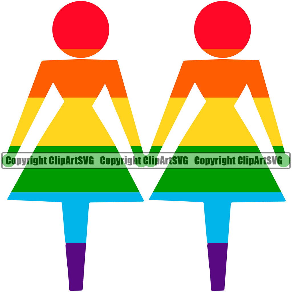 People Gay Female Couple Standing Vector Design Element Gay Homosexual LGBT Happy Love People Rainbow LGBTQ Pride Proud Lesbian Bisexual Transgender Rights Art Logo Clipart SVG