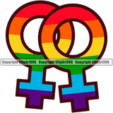 People Gay Female Couple Symbol Design Element White Background Gay Homosexual LGBT Happy Love People Rainbow LGBTQ Pride Proud Lesbian Bisexual Transgender Rights Art Logo Clipart SVG