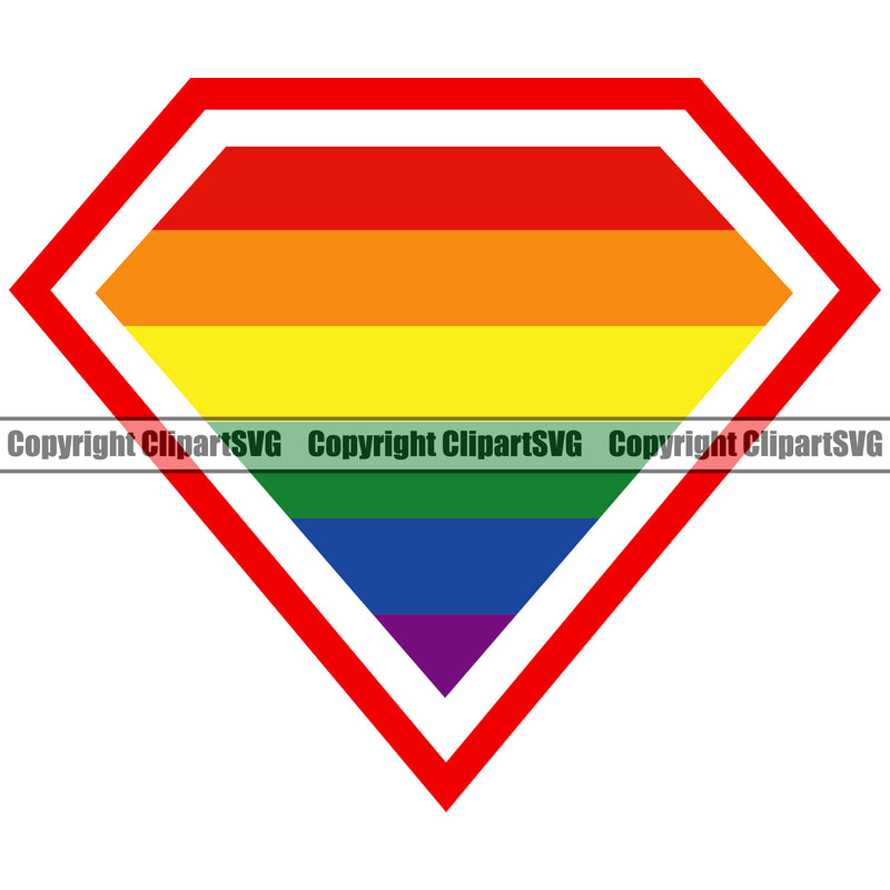 People Gay Symbol Diamond Color Design Element White Background Homosexual LGBT Happy Love People Rainbow LGBTQ Pride Proud Lesbian Bisexual Transgender Rights Art Logo Clipart SVG