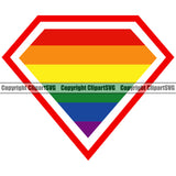 People Gay Symbol Diamond Color Design Element White Background Homosexual LGBT Happy Love People Rainbow LGBTQ Pride Proud Lesbian Bisexual Transgender Rights Art Logo Clipart SVG